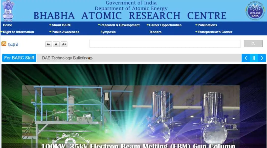 Screengrab: www.barc.gov.in