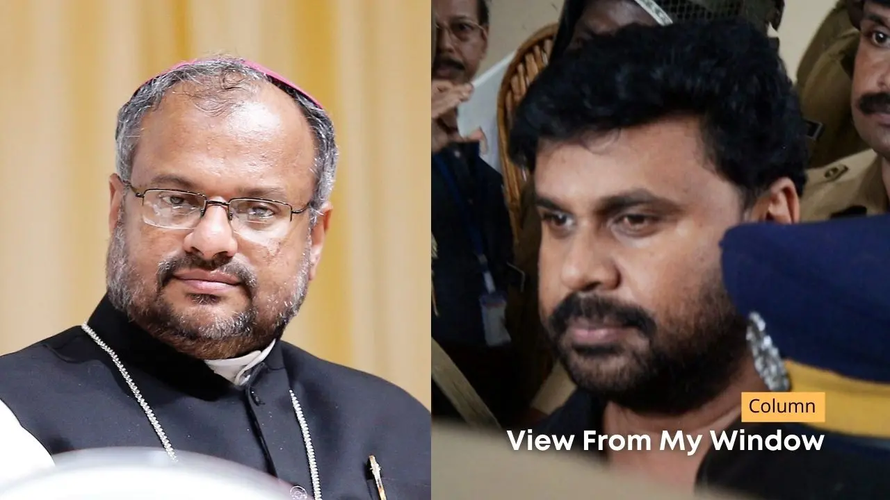 Bishop Franco Mulakkal and actor Dileep. File photos.