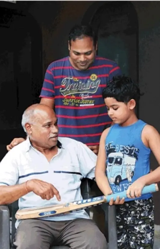 Nitin Menon with father Narendra Menon and son Hrishabh