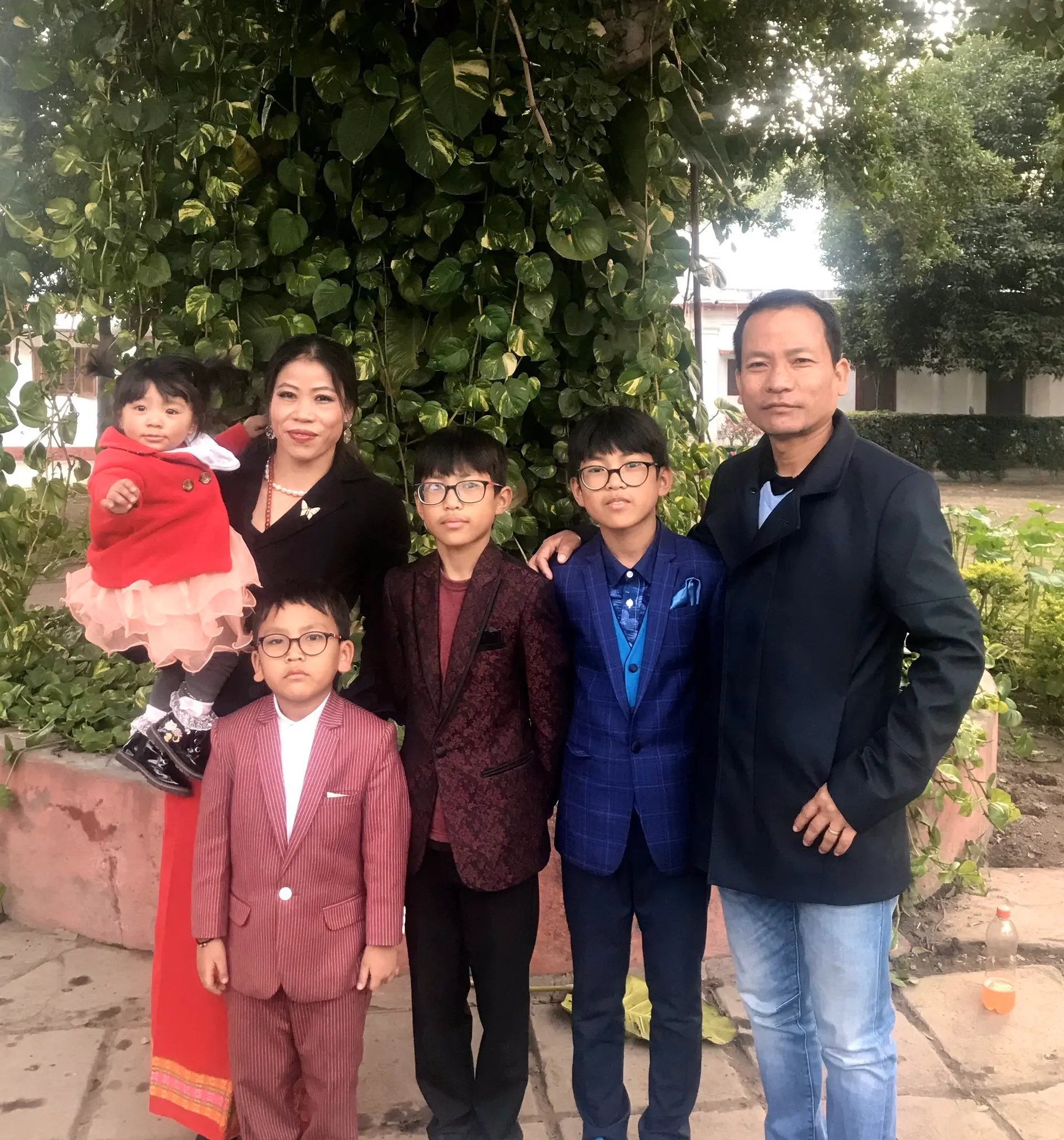 Mary Kom with family