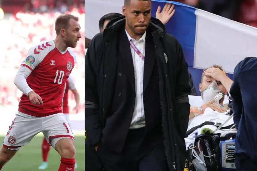 Eriksen taken to hospital after collapsing at Euro 2020