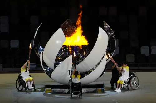 Lighting of the Paralympic cauldron at Tokyo I Photo: AP