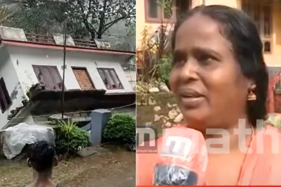 Left only with worn clothes, everything else is gone, says woman who lost house in Mundakayam