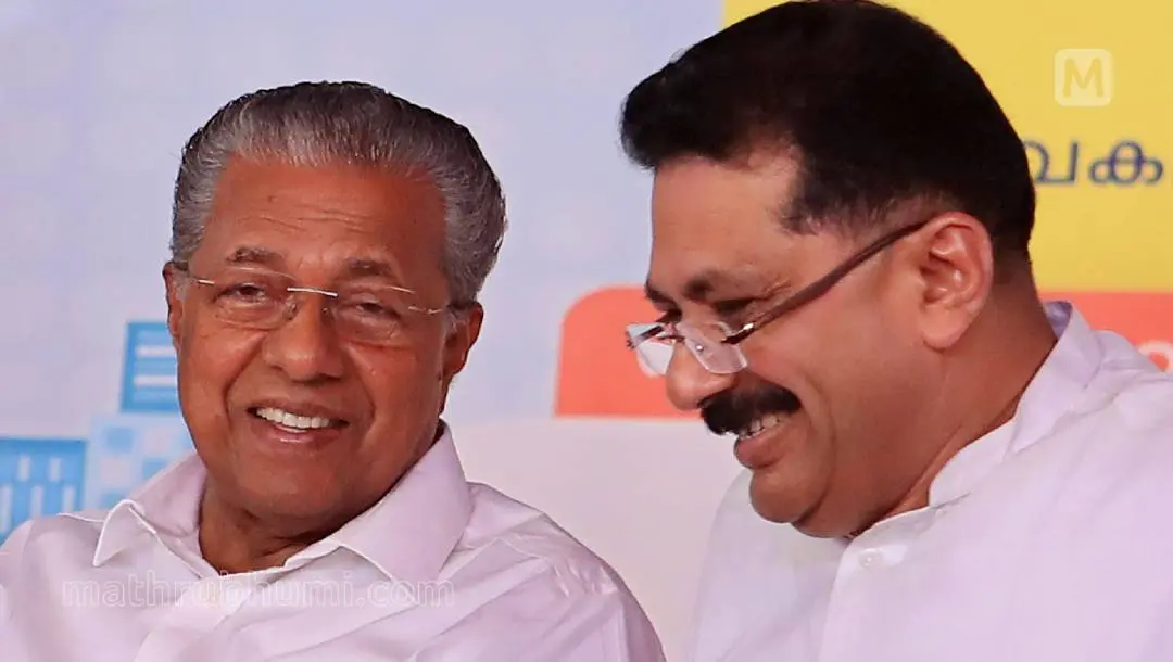 Chief Minister Pinarayi Vijayan with KT Jaleel.