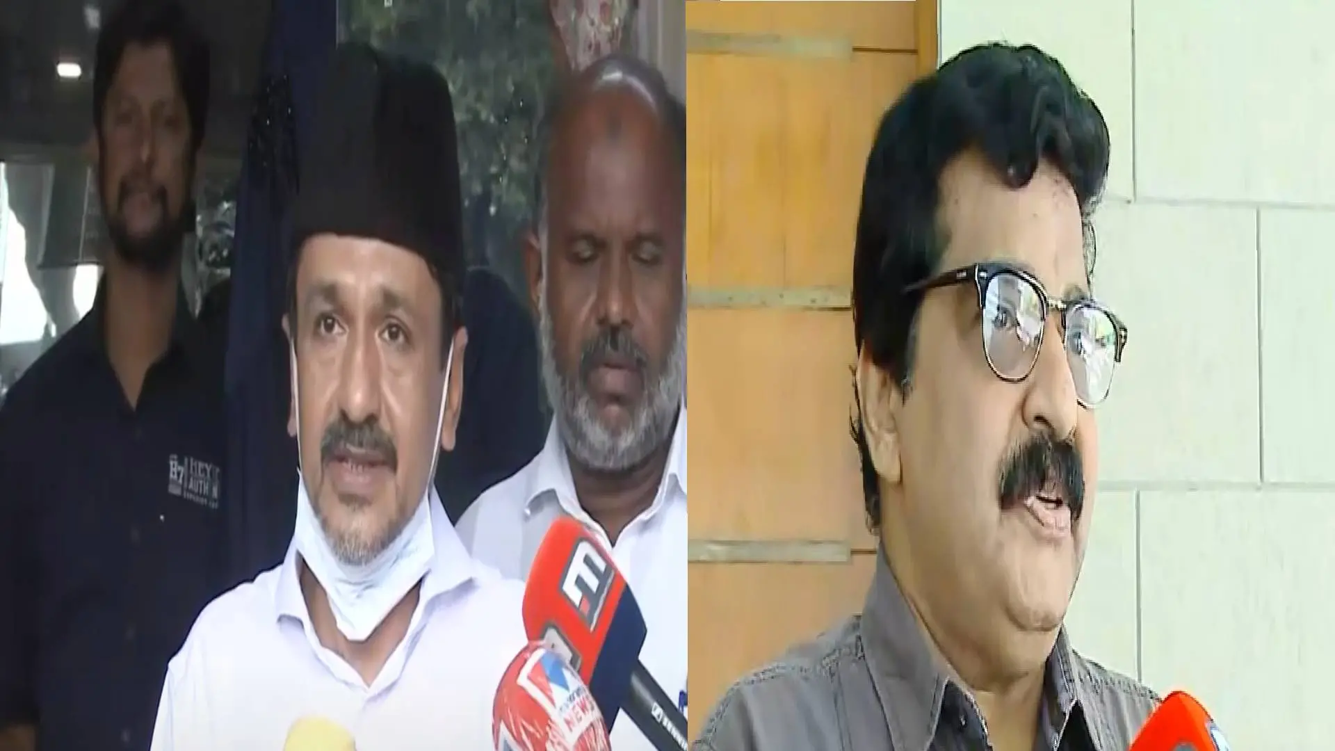 Panakkad Syed Sadiqali Shihab Thangal and M K Muneer | Photo: Mathrubhumi screengrab