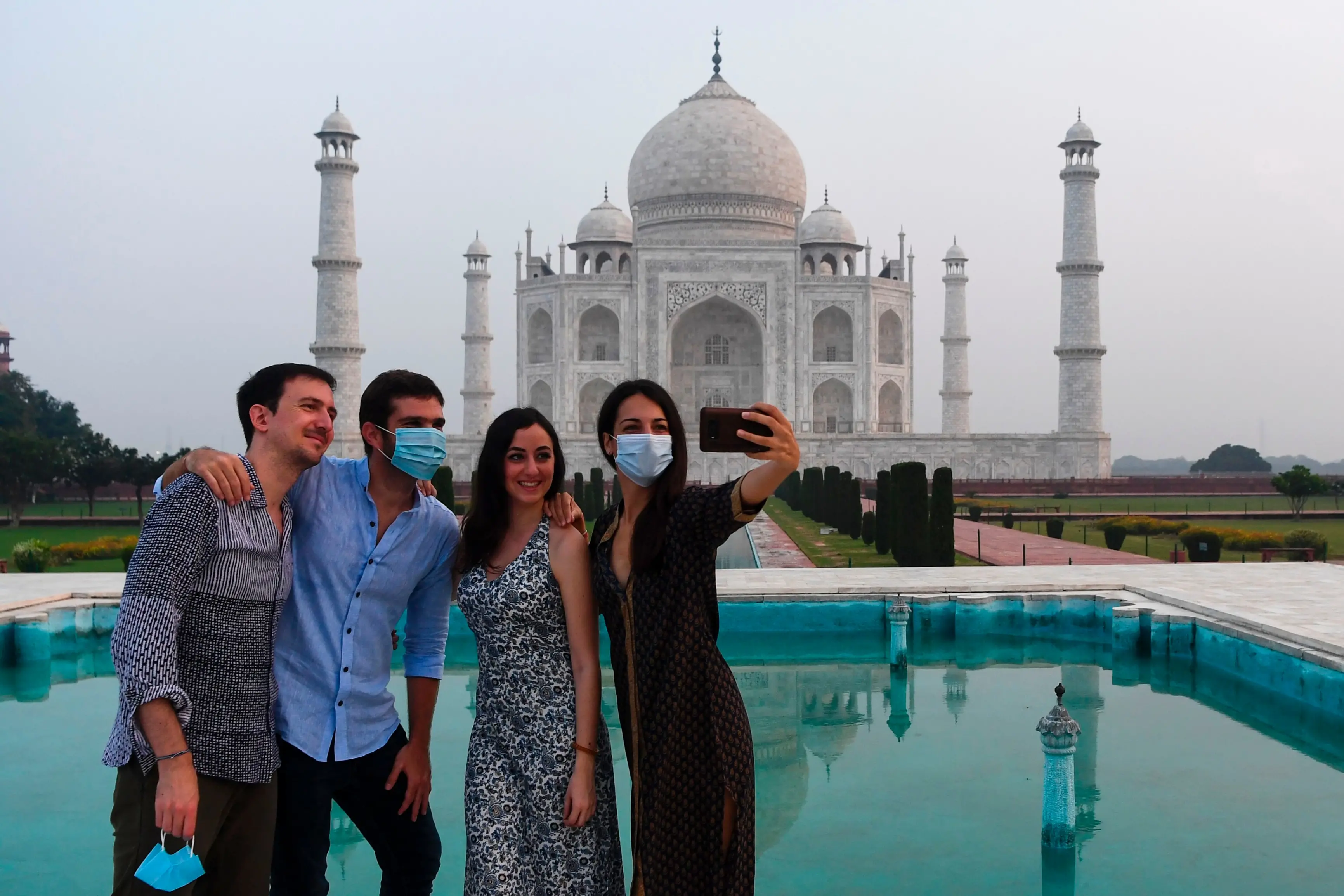 The Taj Mahal reopens to visitors on September 21 in a symbolic business-as-usual gesture, even as India looks set to overtake the US as the global leader in coronavirus infections. | Photo: AFP
