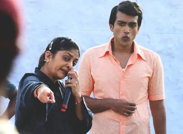 Sudha Kongara with Kalidas Jayaram at the set of 'Paava Kadhaigal' | Photo: Instagram|kalidas_jayaram|
