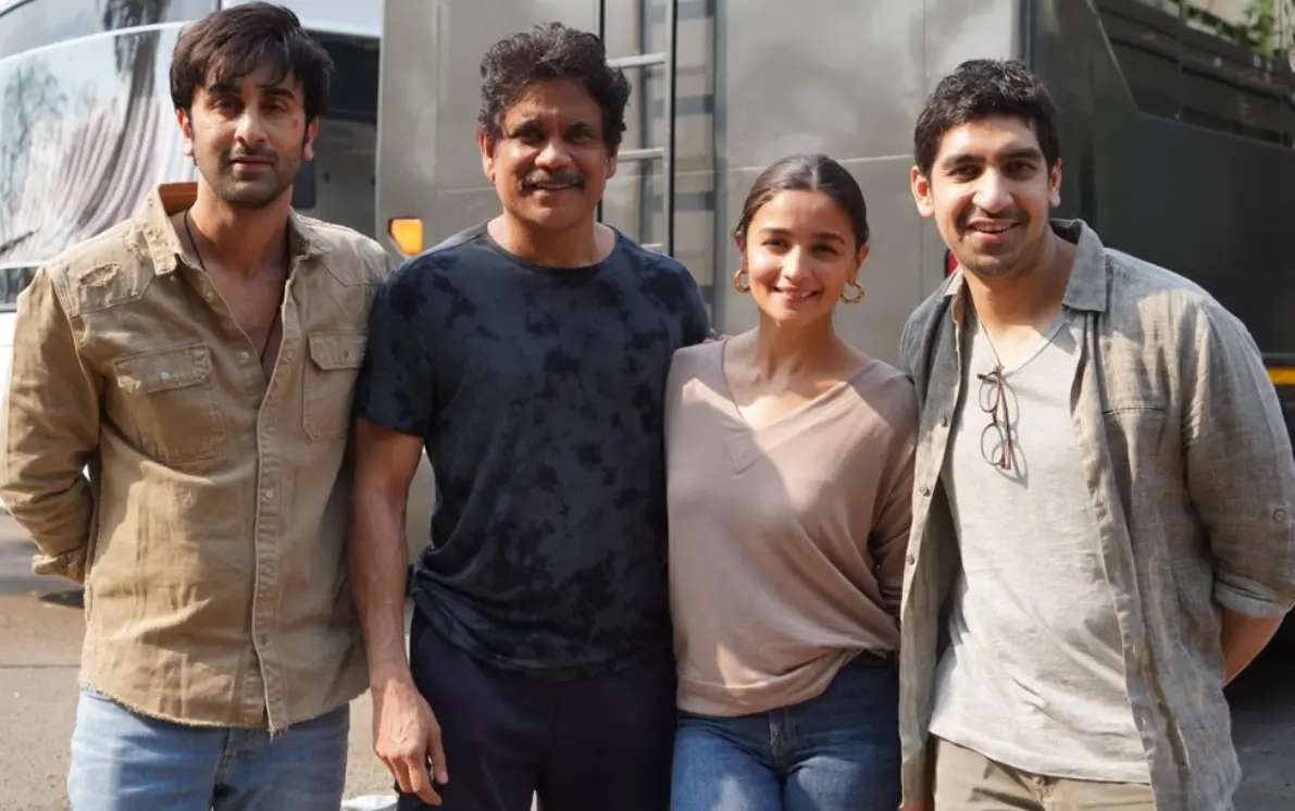Nagarjuna with Ranbir Kapoor, Alia Bhatt and Ayan Mukherji | Photo: twitter|iamnagarjuna