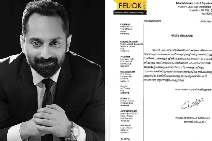 FEUOK rejects reports on issues with Fahadh Faasil regarding OTT release of his movies