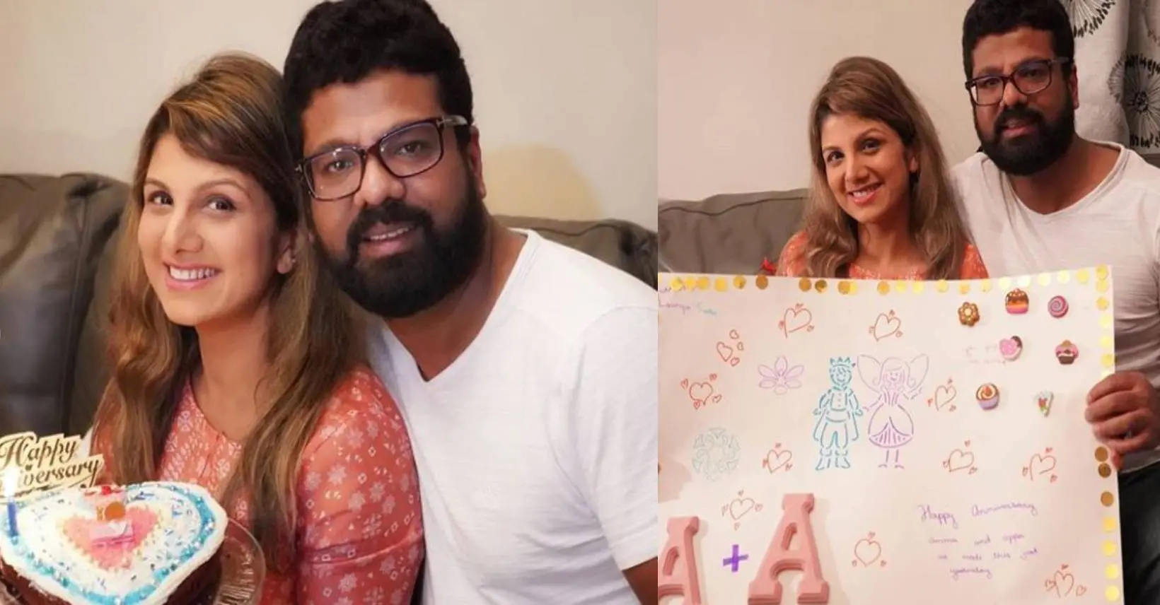 Rambha and husband. Photo:Instagram