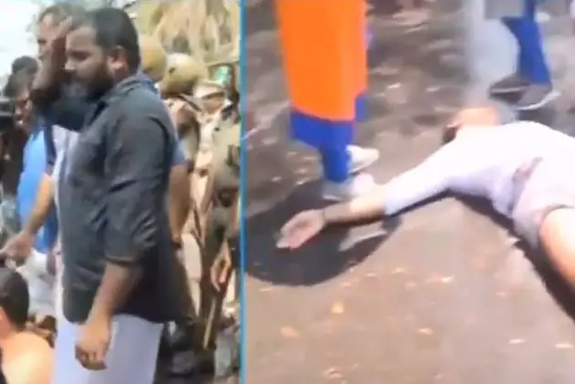 Yuva Morcha march ends up in clashes; police resort to lathi charge after protesters pelt stones