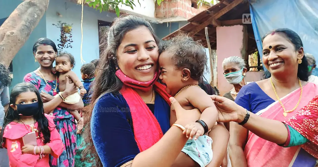 LDF candidate P Midhuna during campaign at Pathiriyal Madassery