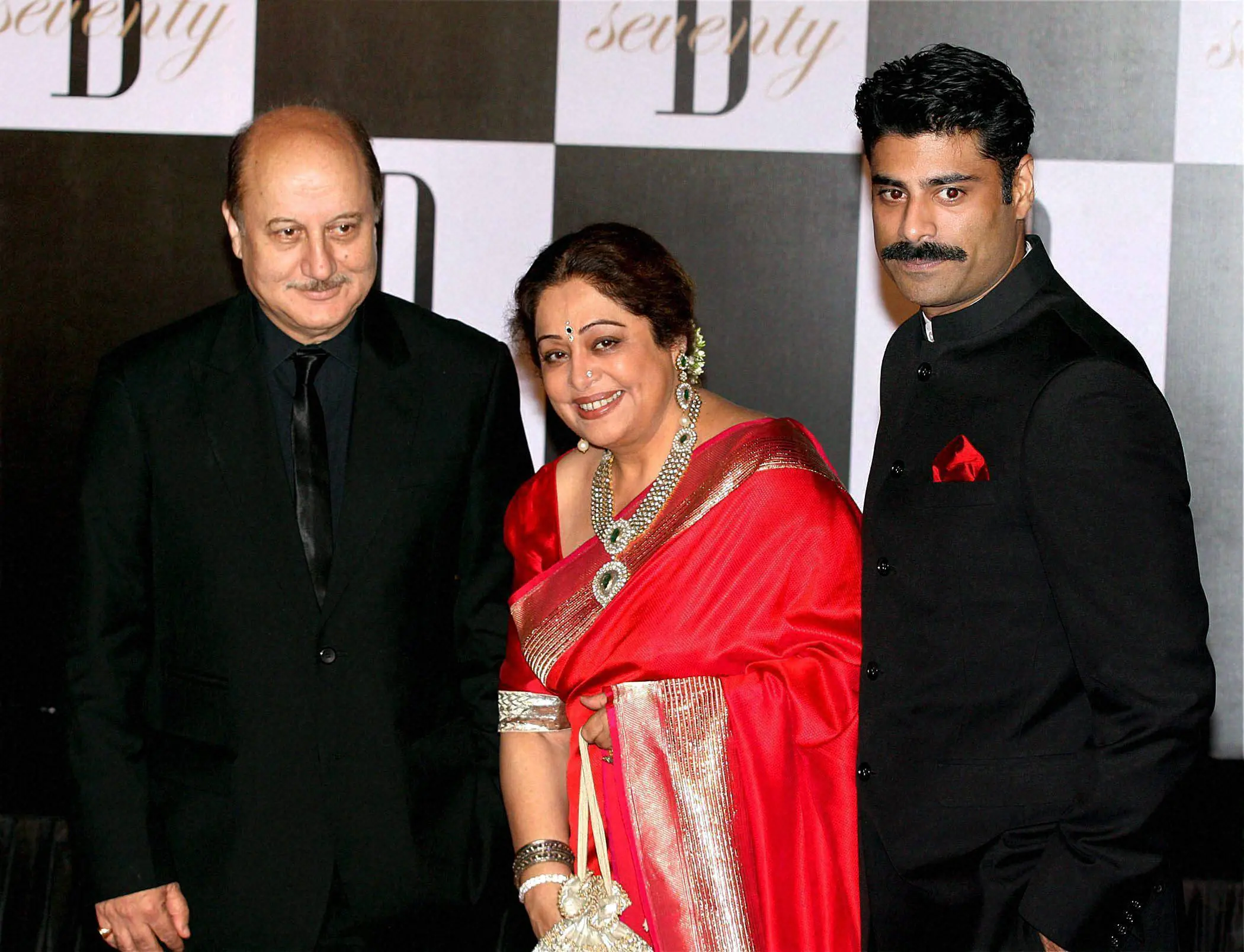 Actor Anupam Kher with wife actress Kirron Kher and Sikandar Kher | Photo: PTI|File
