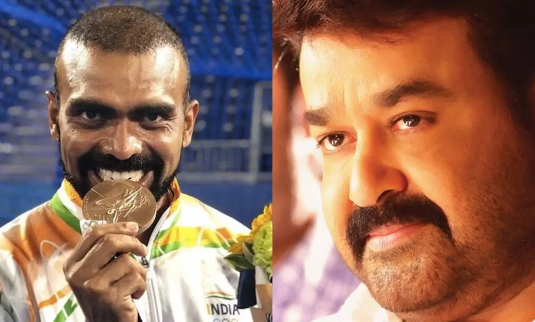 Sreejesh-Mohanlal, Photo:fb|PR Sreejesh|; fb|Mohanlal