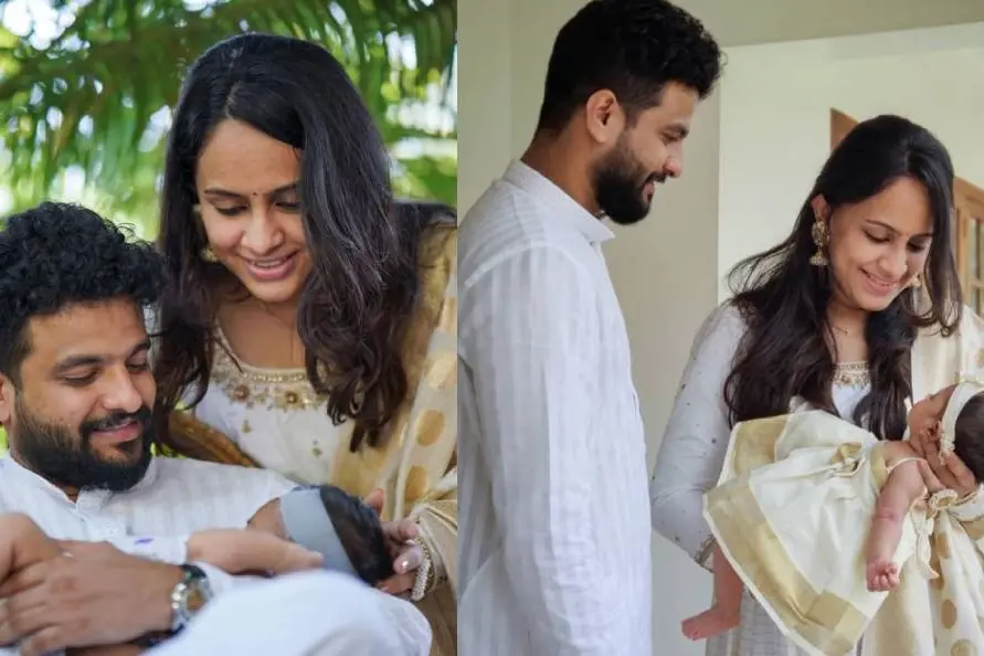 Neeraj Madhav, wife celebrate 3rd wedding anniversary; shares pic with newborn daughter