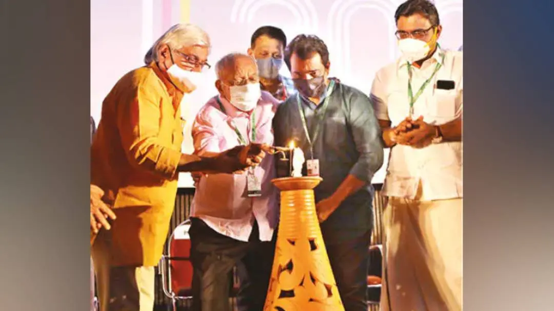 Director KG George light the lamp during the inauguration of IFFK in Kochi. | Photo: TK Praddeep Kumar