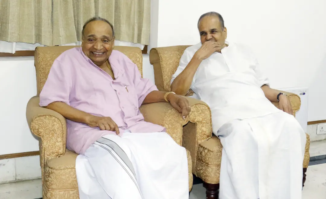 K Sankaranarayanan with Veerendra Kumar (Photo: Mathrubhumi archives|Krishna Pradeep)