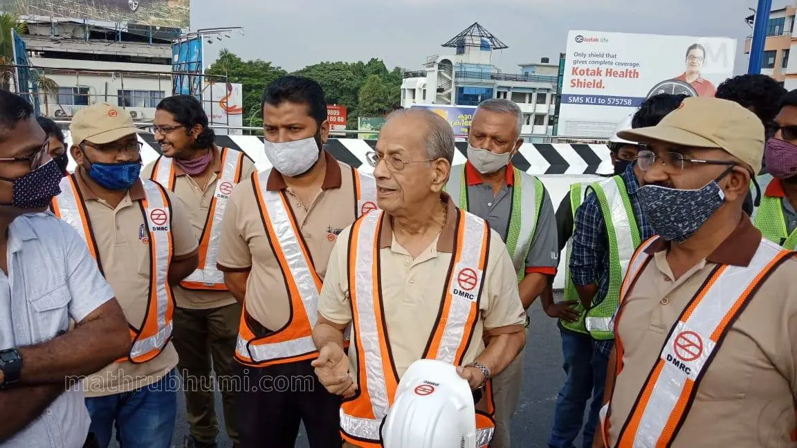 E Sreedharan at Palarivattom flyover | Photo: B Muralikrishnan
