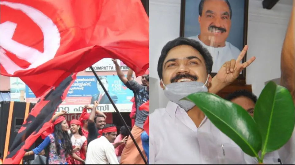 LDF activists celebrating (left) and Jose K. Mani | Photo: Mathrubhumi