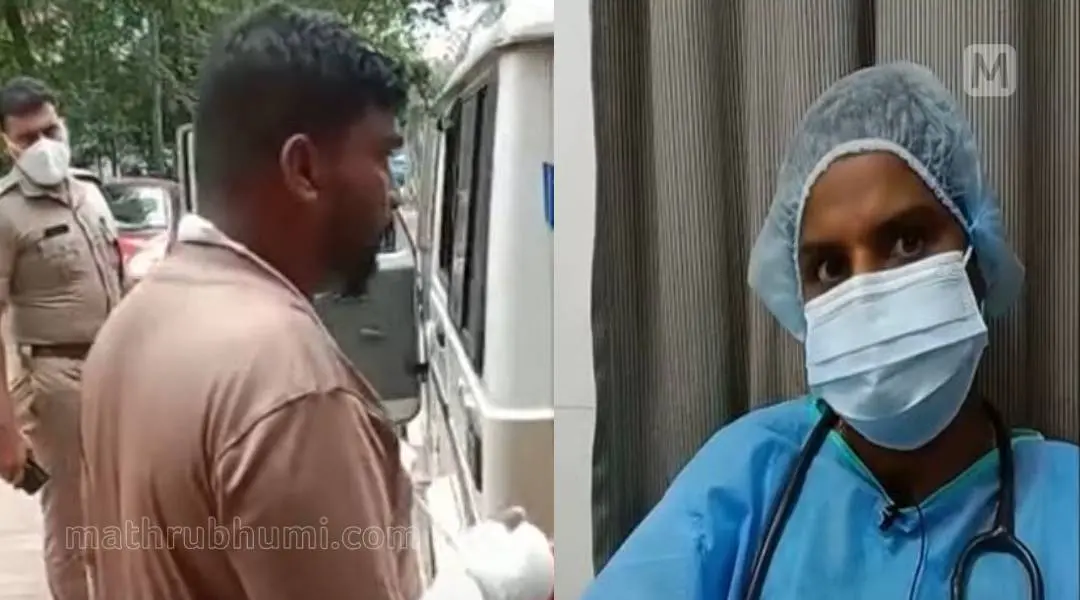 One of the accused (left), doctor who was attacked (right) | Screengrab: Mathrubhumi News