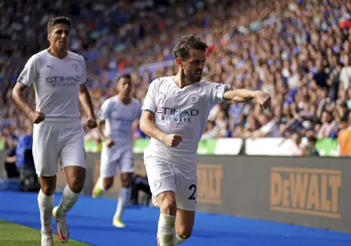 Bernardo Silva celebrates after scoring | Photo: AP