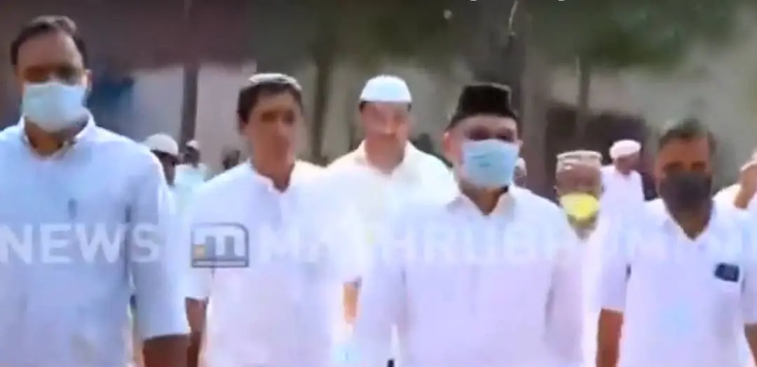 Munavvar Ali Thangal visiting Ouf's residence | Photo: Mathrubhumi News screen grab