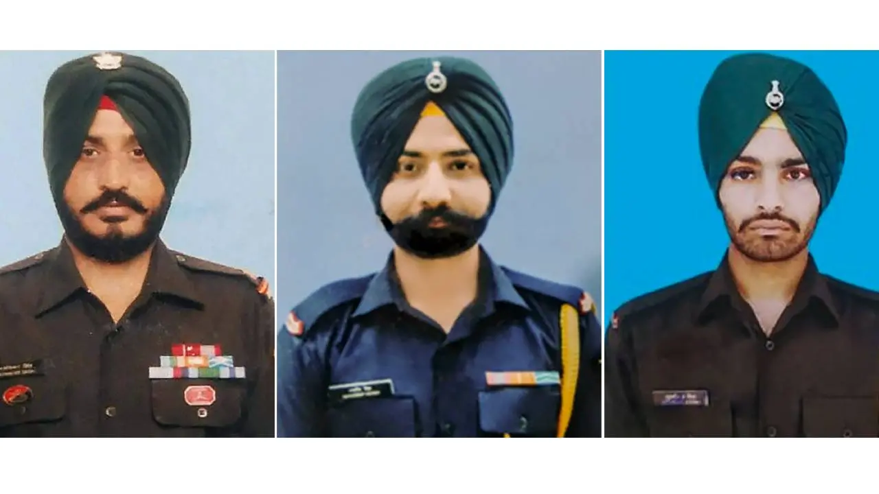 Naib Subedar Jaswinder Singh, Naik Mandeep Singh and Sepoy Gajjan Singh