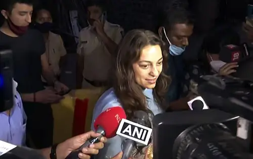 Juhi Chawla meets media after signing the surety for Aryan Khan's bail I ANI