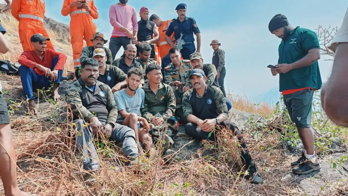 Babu with the team of High-Altitude Rescue Team.