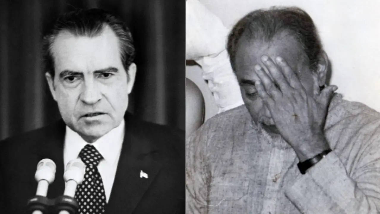 US former President Richard Nixon (left), Karnataka former Chief Minister Ramakrishna Hegde. | Photos: AFP, Mathrubhumi.