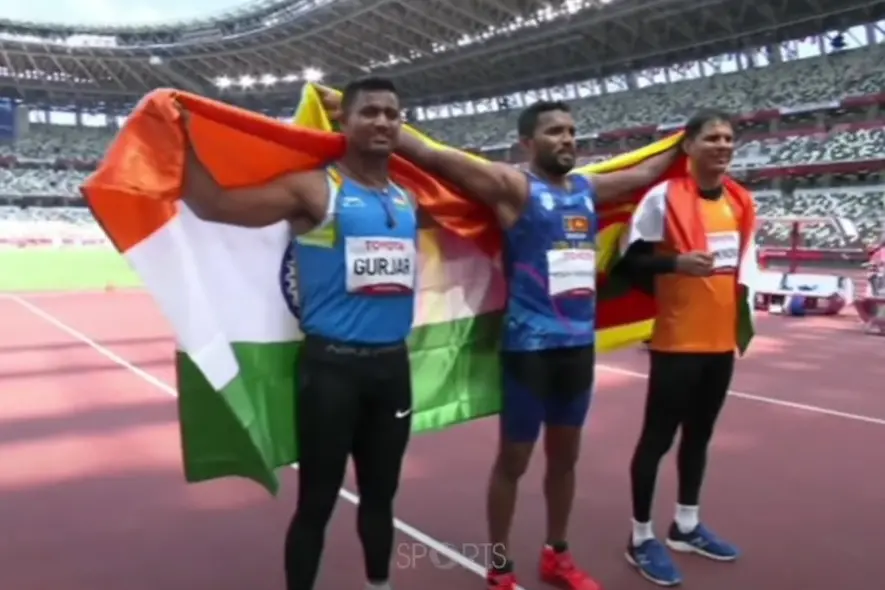 Jhajharia, Gurjar win silver and bronze in javelin throw F46 at Paralympics