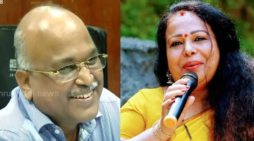 KA Ratheesh, Sobhana George | Screengrab: MathrubhumiNews, facebook.com|Sobhana-George