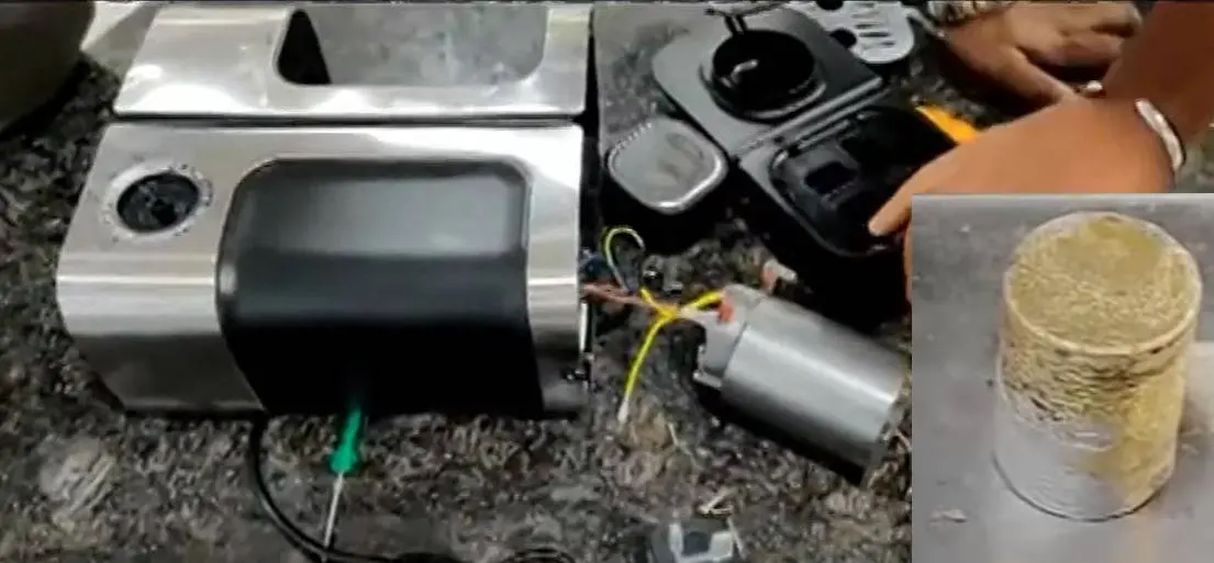 Coffee maker machine which was used to smuggle gold, seized gold | Photo: Screengrab | Mathrubhumi News