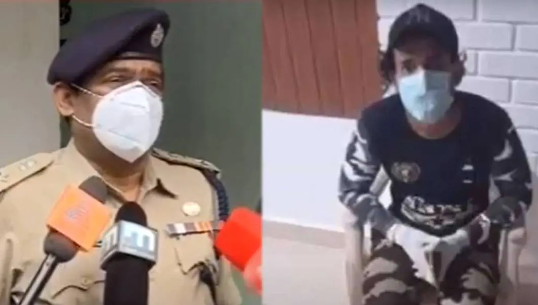 SP K G Simon (left), accused Noufal (right) (Image: screengrab from Mathrubhumi News Channel)