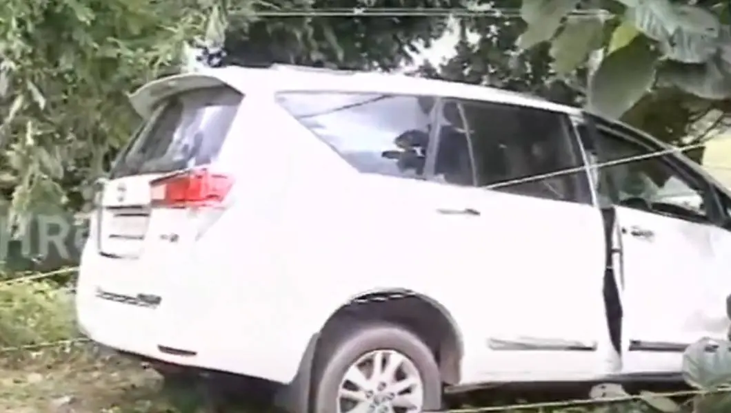 The car in which the accused were travelling (Screengrab from Mathrubhumi News channel)