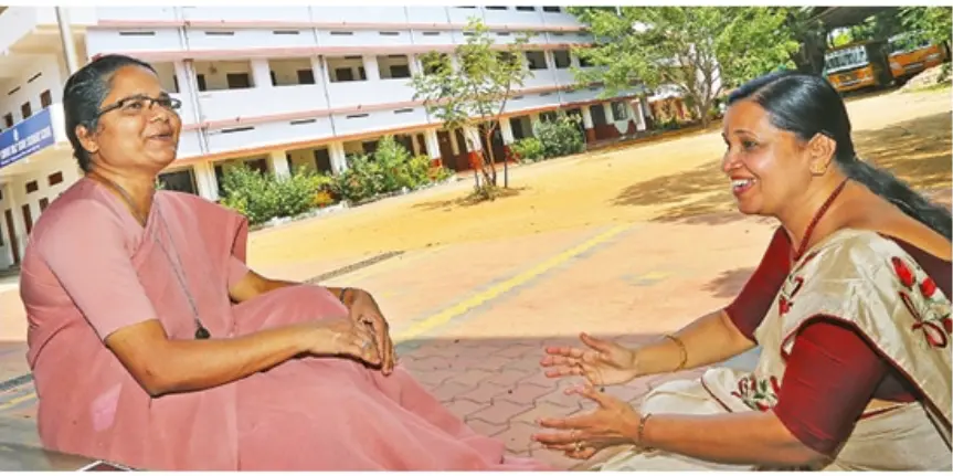 Principal Sr Lissy Chakkalaykkal and teacher Lilly Paul