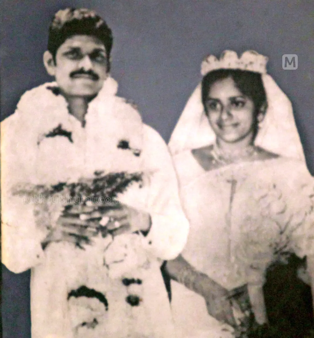 PJ Joseph and Dr Santha on wedding day