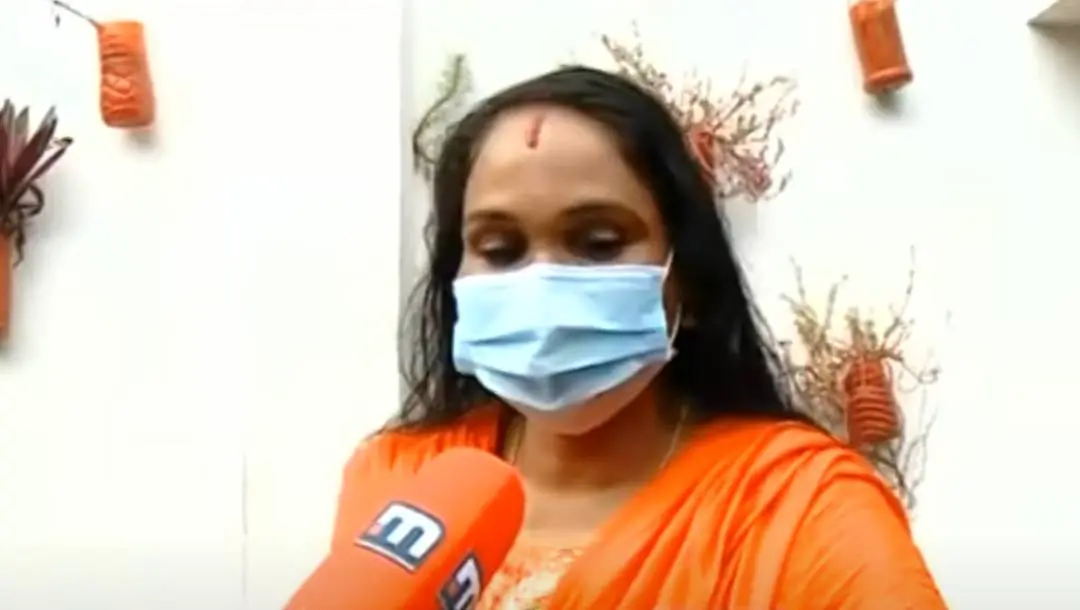 Municipal chairperson Ajitha Thankappan  | Photo: Screengrab from Mathrubhumi News