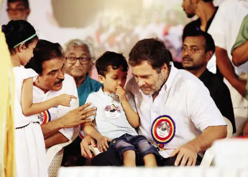 Rahul Gandhi with kids at a function in Kerala. File photo. | Photo: Mathrubhumi