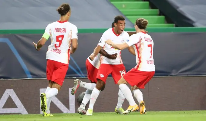 RB Leipzig players celebrate (Photo: Twitter|RB Leipzig English)