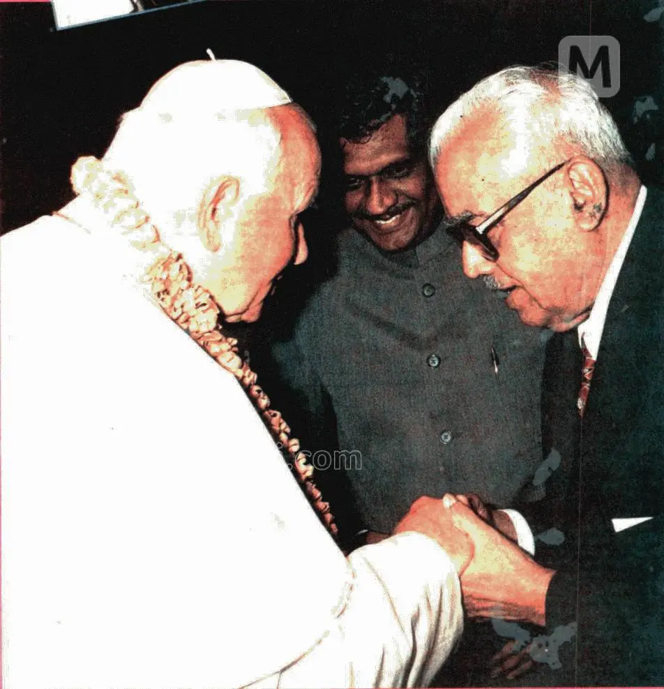 Nayanar and P J Joseph with Pope John Paul II