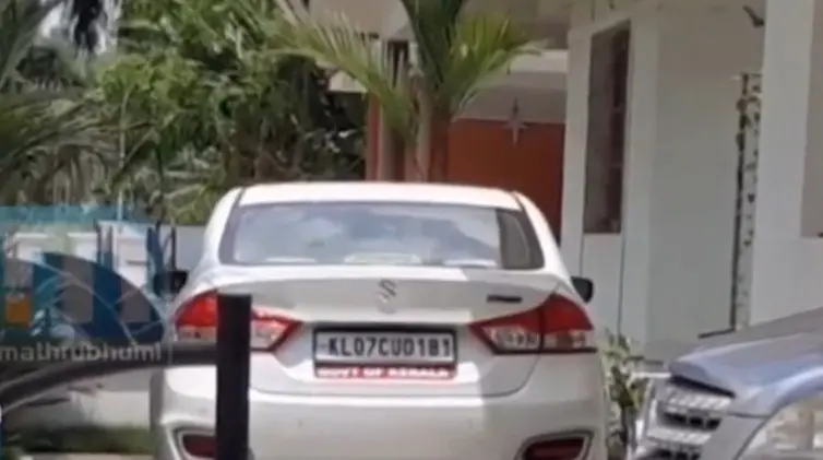 Government board on Arun Balachandran's vehicle