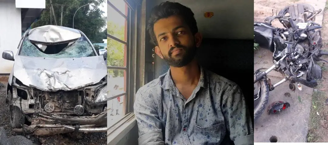 The vehicles and deceased Nidhin Hari