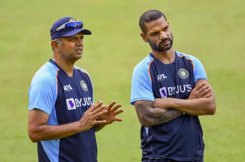 Rahul Dravid with Shikhar Dhawan | PTI