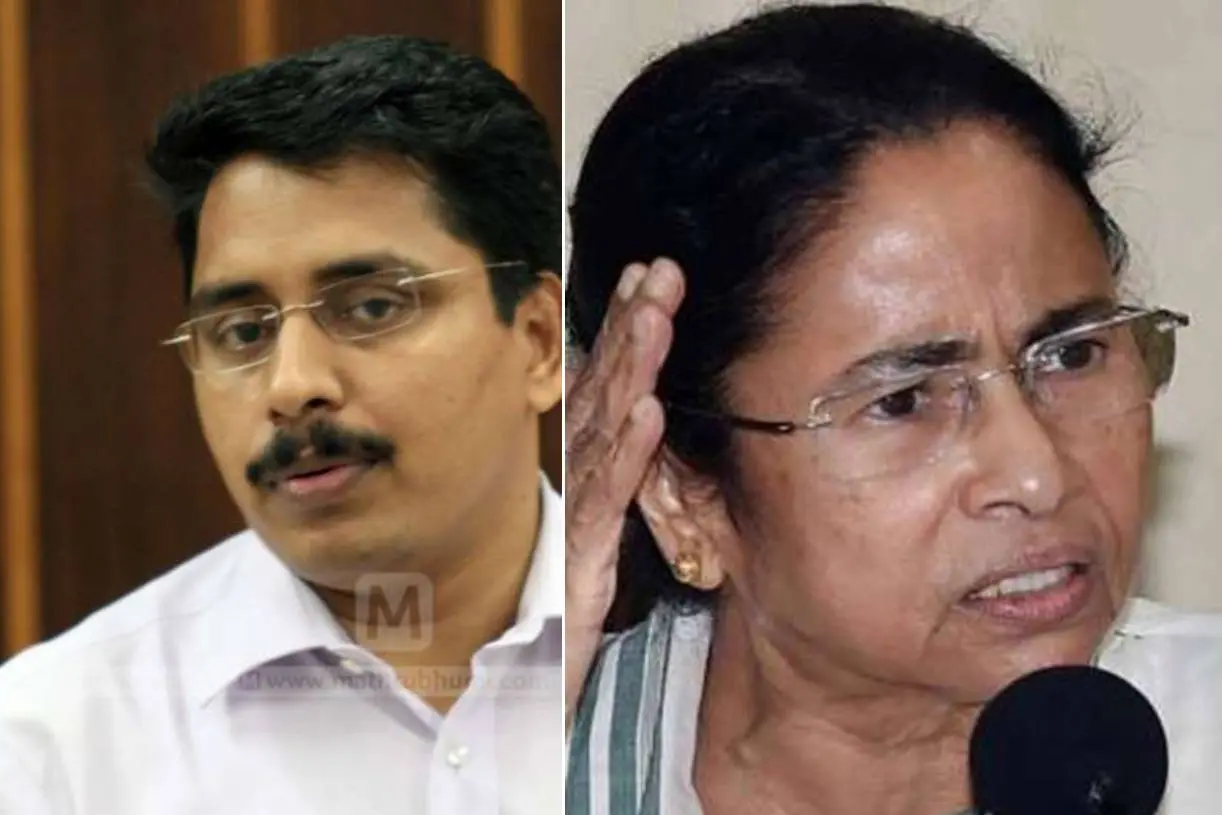 P B Salim IAS (left) and Mamata Banerjee (right)