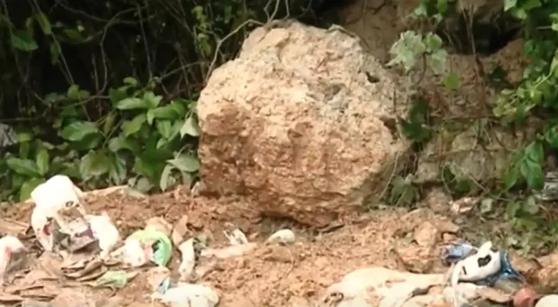 A visual from the landslide spot | Photo: Mathrubhumi News screengrab