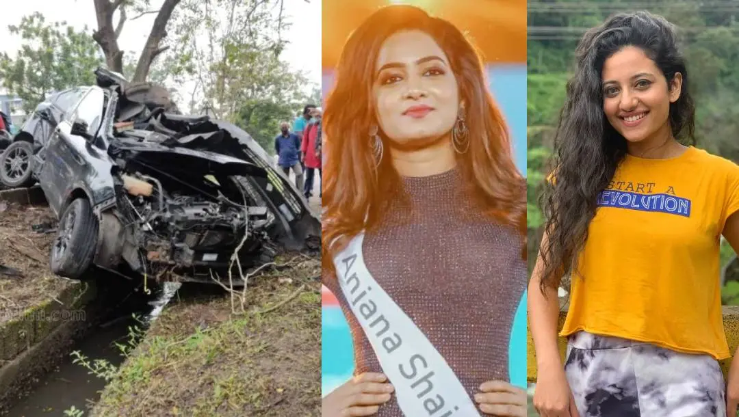 The car that met with the accident, Anjana Shajan, Ansi Kabeer | Photo: Mathrubhumi, Instagram @dr.anjana_shajan and Instagram @ansi_kabeer