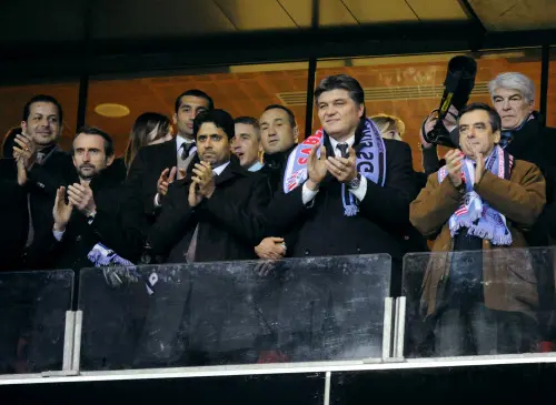 Paris Saint-Germain's CEO Nasser Al Khelaifi (4thL) | AFP