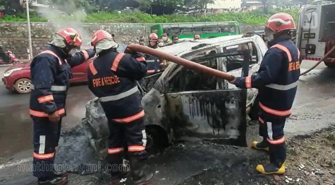 Fire force personnel extinguishing fire