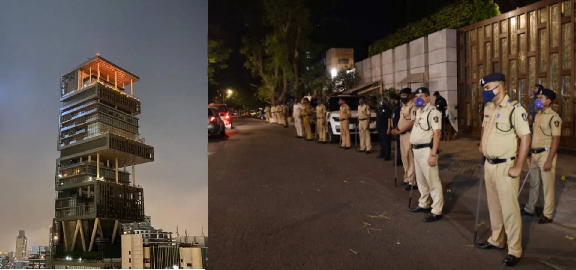 അംബാനിയുടെ വീടിന് സമീപം സുരക്ഷ കര്ശനമാക്കിയപ്പോള് | Photo: PTI